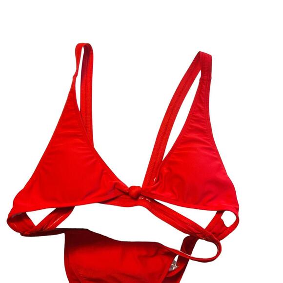 RED Monokini Size S/M Sexy One Piece Swimsuit Strappy Bathing Suit Beach - Picture 8 of 13
